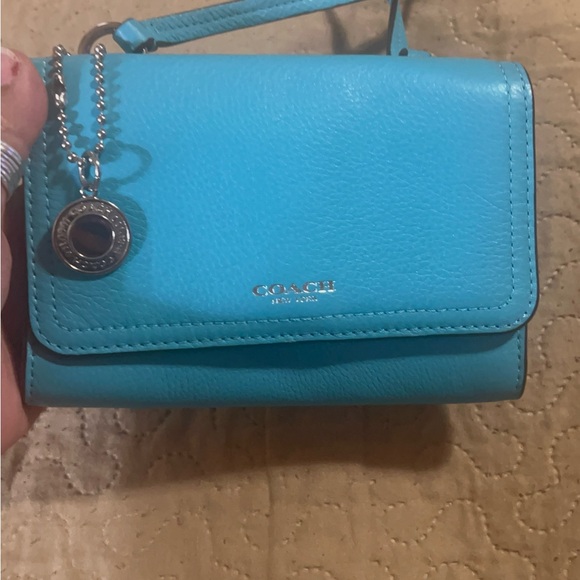 Coach Blue Crossbody Bag with Structured Design - Picture 7 of 14